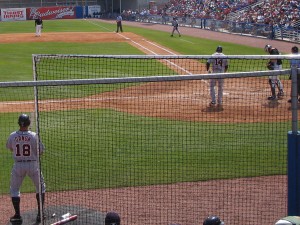 Catching Johnny Damon in the on-deck circle with Ajax at bat was what we had hoped for.