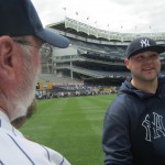 Belying some buzz from recent events, Joba Chamberlain was very pleasant, was particularly nice to the little kids in the crowd, and told me he was only "a few days away" from returning.